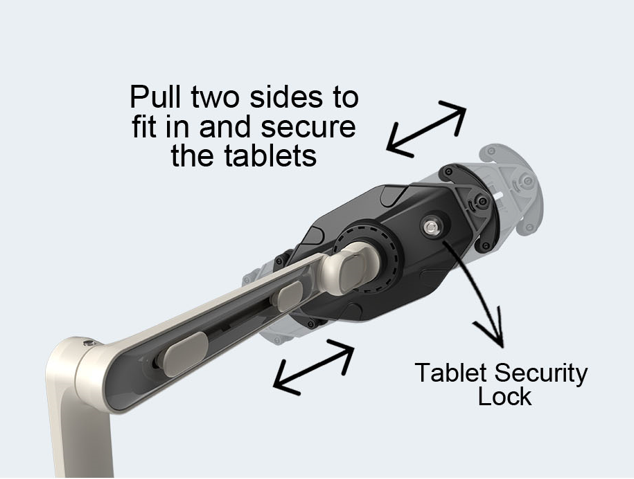 Tablet swing arm mount features2